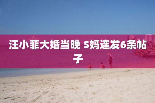 汪小菲大婚当晚 S妈连发6条帖子