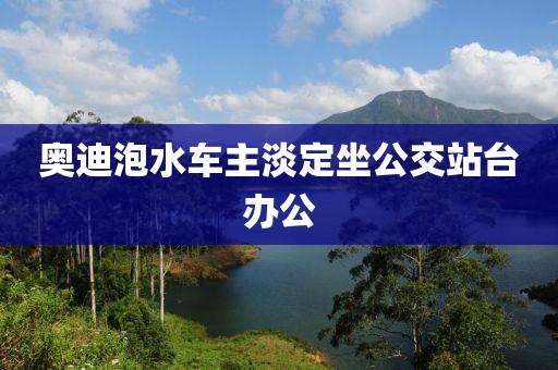 奥迪泡水车主淡定坐公交站台办公
