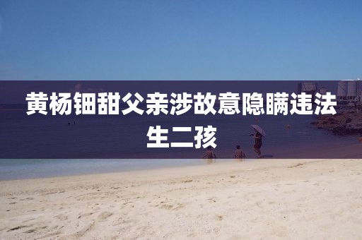 黄杨钿甜父亲涉故意隐瞒违法生二孩