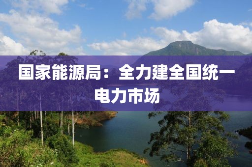 国家能源局：全力建全国统一电力市场