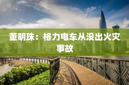 董明珠：格力电车从没出火灾事故