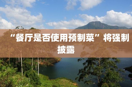 “餐厅是否使用预制菜”将强制披露