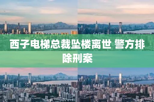 西子电梯总裁坠楼离世 警方排除刑案