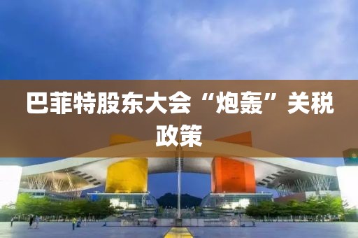 巴菲特股东大会“炮轰”关税政策