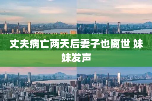 丈夫病亡两天后妻子也离世 妹妹发声