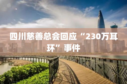 四川慈善总会回应“230万耳环”事件