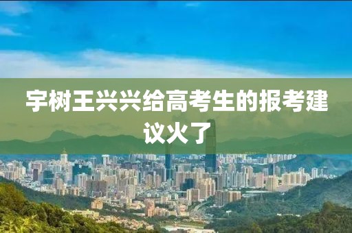 宇树王兴兴给高考生的报考建议火了
