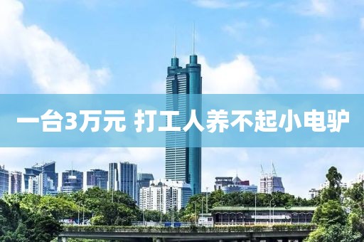 一台3万元 打工人养不起小电驴