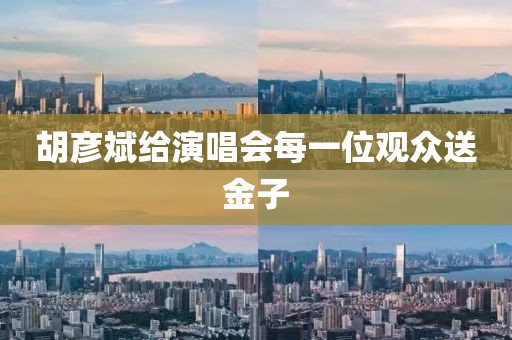 胡彦斌给演唱会每一位观众送金子