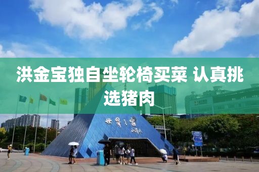 洪金宝独自坐轮椅买菜 认真挑选猪肉