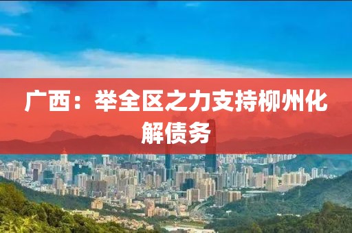 广西：举全区之力支持柳州化解债务