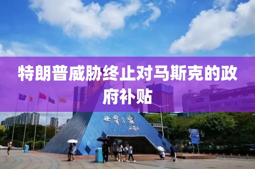 特朗普威胁终止对马斯克的政府补贴