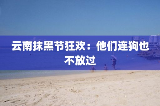 云南抹黑节狂欢：他们连狗也不放过