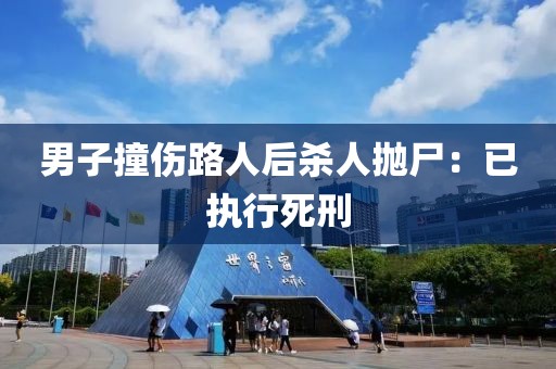 男子撞伤路人后杀人抛尸：已执行死刑
