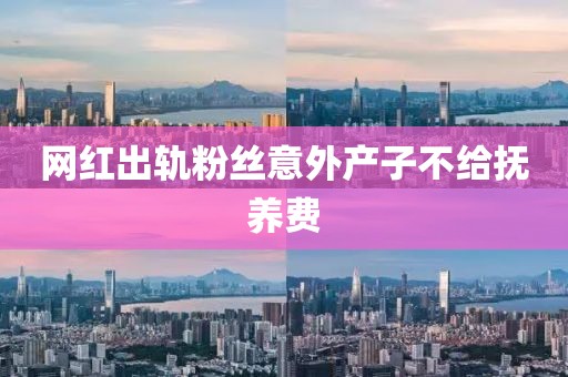 网红出轨粉丝意外产子不给抚养费