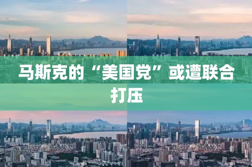 马斯克的“美国党”或遭联合打压