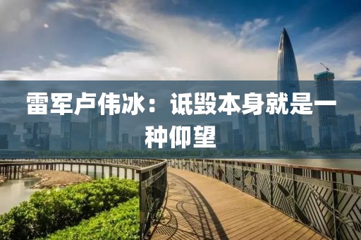 雷军卢伟冰：诋毁本身就是一种仰望