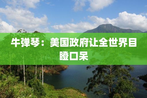 牛弹琴：美国政府让全世界目瞪口呆
