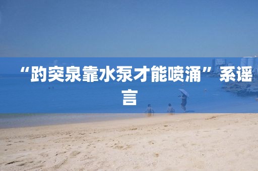 “趵突泉靠水泵才能喷涌”系谣言