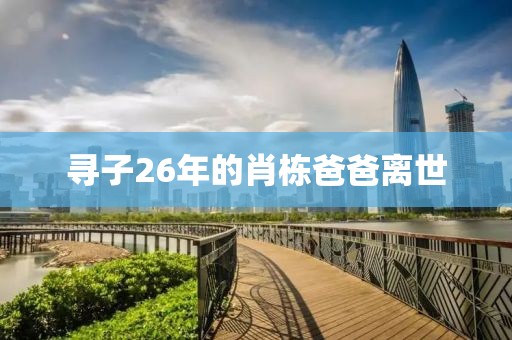 寻子26年的肖栋爸爸离世