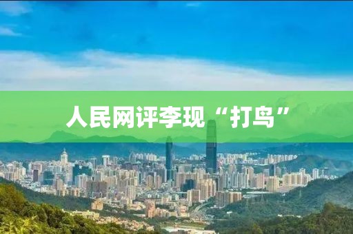 人民网评李现“打鸟”