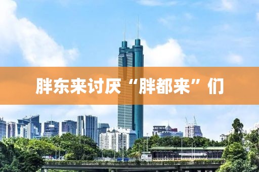 胖东来讨厌“胖都来”们