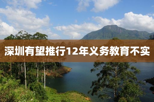 深圳有望推行12年义务教育不实