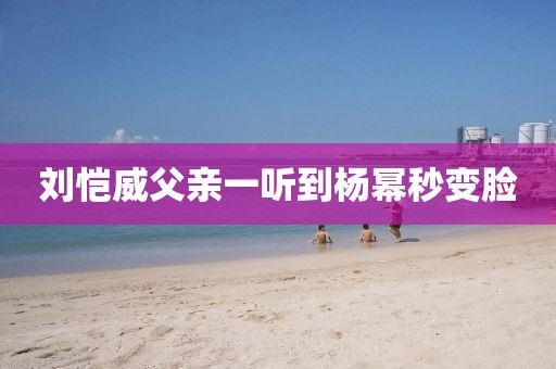 刘恺威父亲一听到杨幂秒变脸