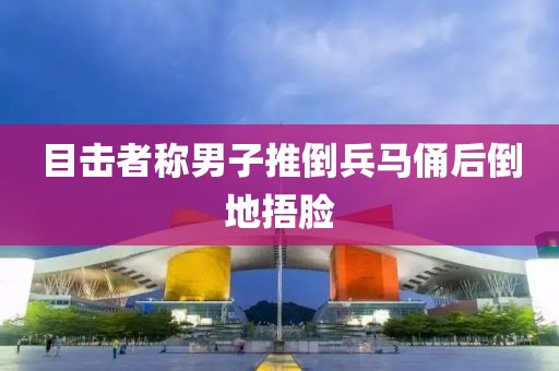 目击者称男子推倒兵马俑后倒地捂脸