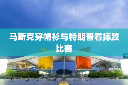 马斯克穿帽衫与特朗普看摔跤比赛