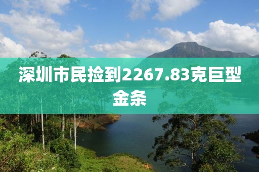 深圳市民捡到2267.83克巨型金条