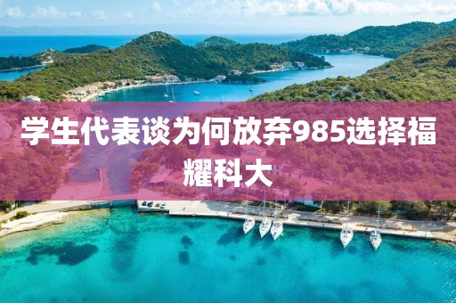 学生代表谈为何放弃985选择福耀科大