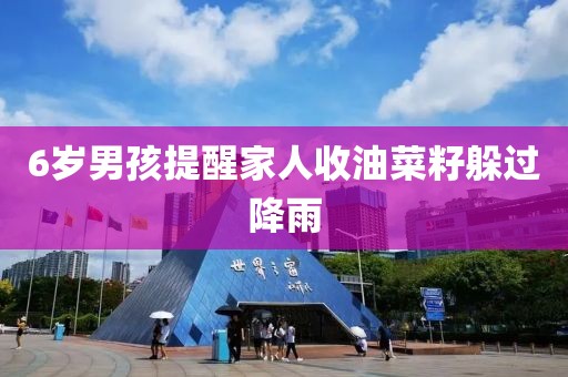 6岁男孩提醒家人收油菜籽躲过降雨