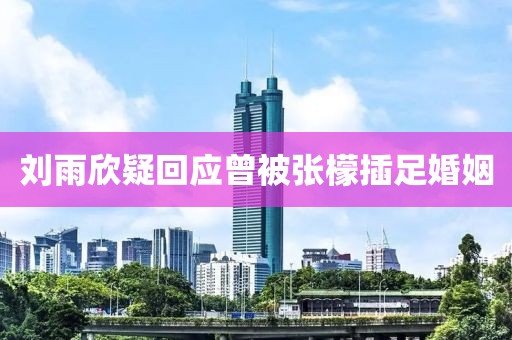 刘雨欣疑回应曾被张檬插足婚姻