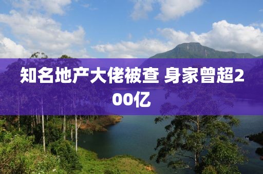 知名地产大佬被查 身家曾超200亿