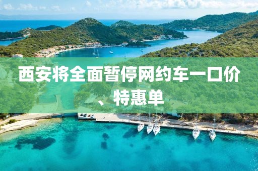 西安将全面暂停网约车一口价、特惠单