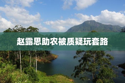 赵露思助农被质疑玩套路