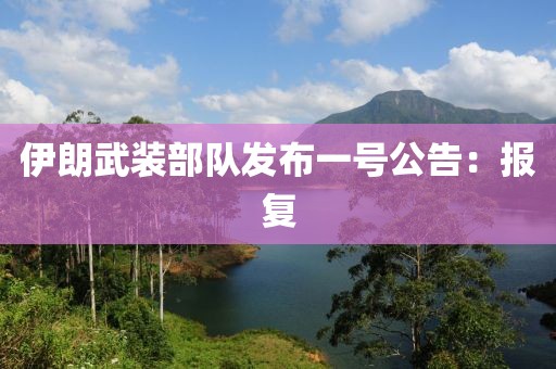 伊朗武装部队发布一号公告：报复