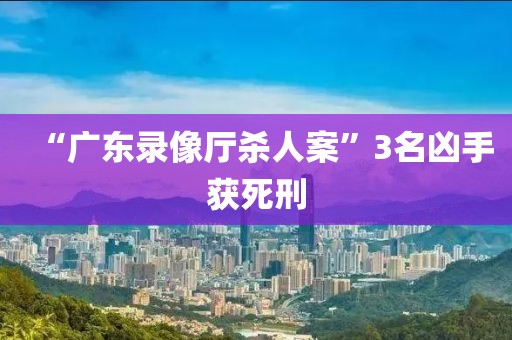 “广东录像厅杀人案”3名凶手获死刑