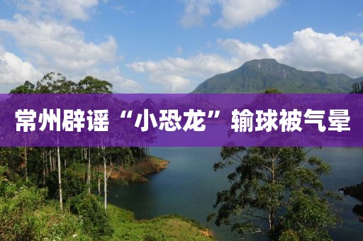 常州辟谣“小恐龙”输球被气晕