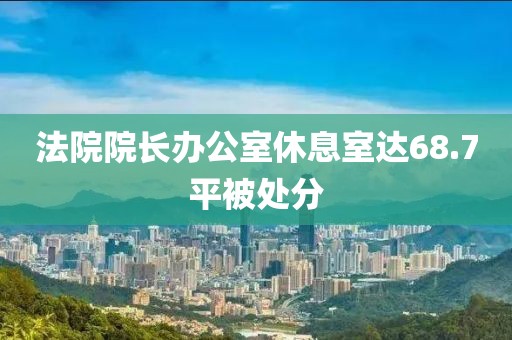 法院院长办公室休息室达68.7平被处分