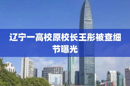 辽宁一高校原校长王彤被查细节曝光