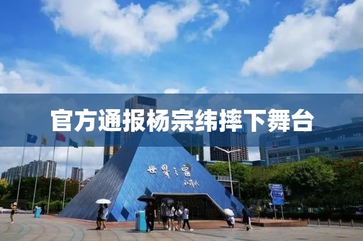 官方通报杨宗纬摔下舞台
