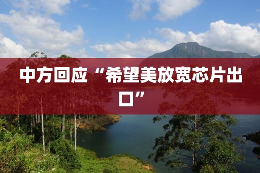 中方回应“希望美放宽芯片出口”