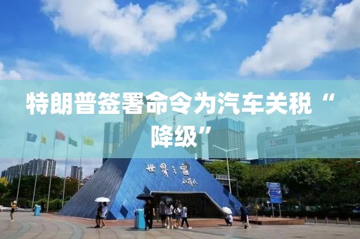 特朗普签署命令为汽车关税“降级”