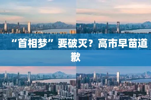 “首相梦”要破灭?高市早苗道歉