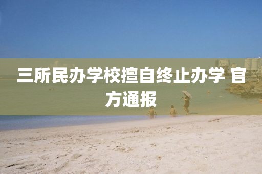 三所民办学校擅自终止办学 官方通报