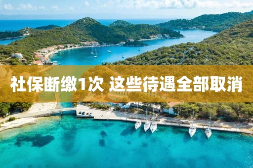 社保断缴1次 这些待遇全部取消