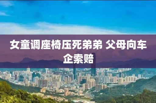 女童调座椅压死弟弟 父母向车企索赔