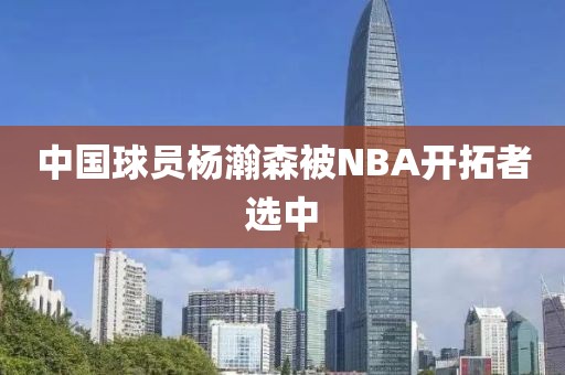 中国球员杨瀚森被NBA开拓者选中